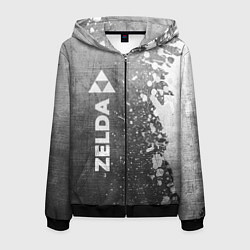 Толстовка 3D на молнии мужская Zelda - grey gradient по-вертикали, цвет: 3D-черный