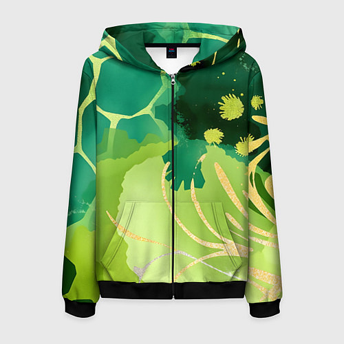 Мужская толстовка на молнии Вдохновленный природой / 3D-Черный – фото 1
