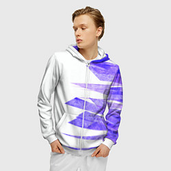 Толстовка 3D на молнии мужская Color white purple, цвет: 3D-белый — фото 2