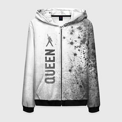 Толстовка 3D на молнии мужская Queen - white gradient по-вертикали, цвет: 3D-черный