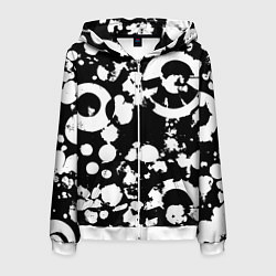 Толстовка 3D на молнии мужская Модная чб абстракция - нейроарт, цвет: 3D-белый