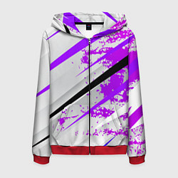 Толстовка 3D на молнии мужская Color white light pink, цвет: 3D-красный