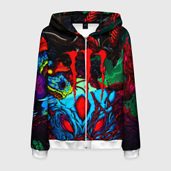 Толстовка 3D на молнии мужская Monster energy hyperbeast, цвет: 3D-белый