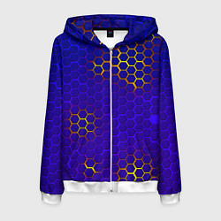 Мужская толстовка на молнии Неоновые соты броня