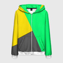 Мужская толстовка на молнии Жёлто-серо-зелёный трёхцветный