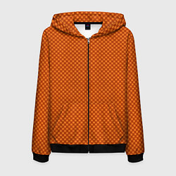 Мужская толстовка на молнии Охра паттерн мелкий квадрат