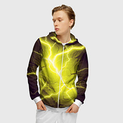 Толстовка 3D на молнии мужская Color yellow black, цвет: 3D-белый — фото 2