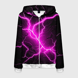 Толстовка 3D на молнии мужская The color is pink and black, цвет: 3D-белый