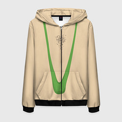 Толстовка 3D на молнии мужская Борат style, цвет: 3D-черный