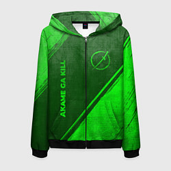 Мужская толстовка на молнии Akame ga Kill - green gradient вертикально