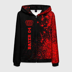Толстовка 3D на молнии мужская Bayer 04 - red gradient по-вертикали, цвет: 3D-черный