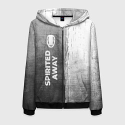 Толстовка 3D на молнии мужская Spirited Away - grey gradient по-вертикали, цвет: 3D-черный