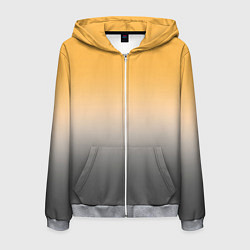 Толстовка 3D на молнии мужская Бледный жёлто-серый градиент, цвет: 3D-меланж