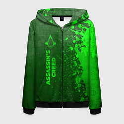 Мужская толстовка на молнии Assassins Creed - green gradient по-вертикали