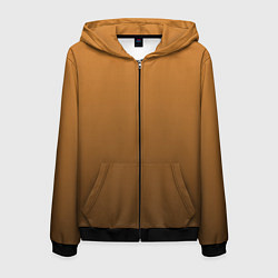 Толстовка 3D на молнии мужская Бронза градиент с затемнением, цвет: 3D-черный