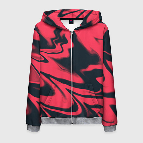 Мужская толстовка на молнии Color black red / 3D-Меланж – фото 1