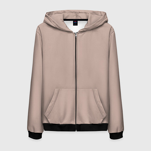 Мужская толстовка на молнии Светлый оттенок цвета года 2025 от Пантон / 3D-Черный – фото 1