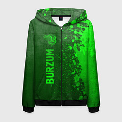 Мужская толстовка на молнии Burzum - green gradient по-вертикали