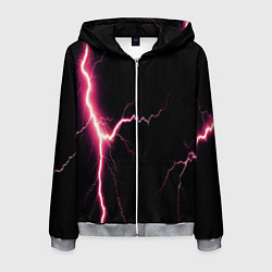 Толстовка 3D на молнии мужская Lightning pink, цвет: 3D-меланж