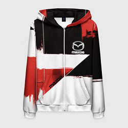 Толстовка 3D на молнии мужская Mazda логотип, цвет: 3D-белый