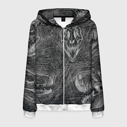 Мужская толстовка на молнии Черепа динозавров - эскиз