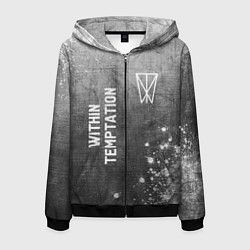 Мужская толстовка на молнии Within Temptation - grey gradient вертикально