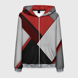 Мужская толстовка на молнии Color black red grey
