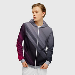 Толстовка 3D на молнии мужская Color black grey, цвет: 3D-меланж — фото 2