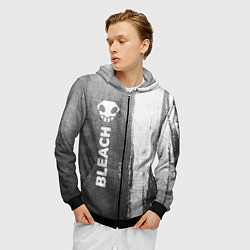 Толстовка 3D на молнии мужская Bleach - grey gradient по-вертикали, цвет: 3D-черный — фото 2