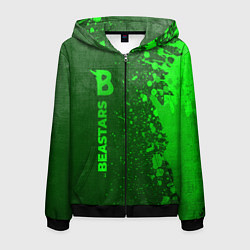 Толстовка 3D на молнии мужская Beastars - green gradient по-вертикали, цвет: 3D-черный