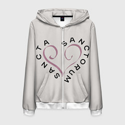 Толстовка 3D на молнии мужская Sancta sanctorum, цвет: 3D-белый