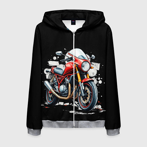 Мужская толстовка на молнии Red Moto / 3D-Меланж – фото 1