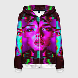 Толстовка 3D на молнии мужская Три лица, цвет: 3D-белый