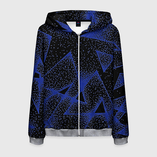 Мужская толстовка на молнии Triangles with dots / 3D-Меланж – фото 1
