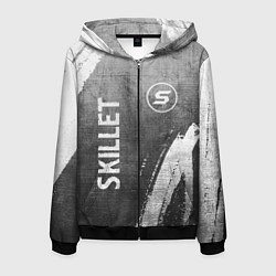 Мужская толстовка на молнии Skillet - grey gradient вертикально