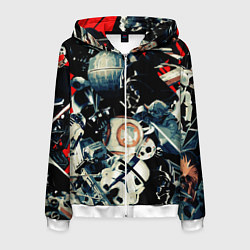 Толстовка 3D на молнии мужская Звездные войны персонажи, цвет: 3D-белый