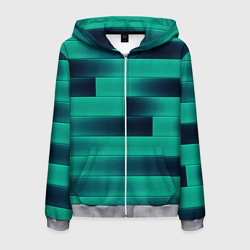 Мужская толстовка на молнии Color light blue square / 3D-Меланж – фото 1