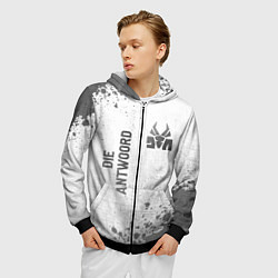 Толстовка 3D на молнии мужская Die Antwoord - white gradient вертикально, цвет: 3D-черный — фото 2