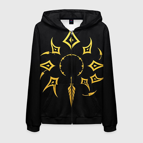 Мужская толстовка на молнии Этнический паттерн на черном / 3D-Черный – фото 1