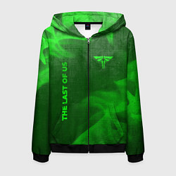 Толстовка 3D на молнии мужская The Last Of Us - green gradient вертикально, цвет: 3D-черный