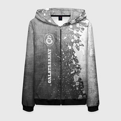 Толстовка 3D на молнии мужская Galatasaray - grey gradient по-вертикали, цвет: 3D-черный