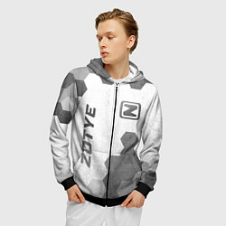 Толстовка 3D на молнии мужская Zotye - white gradient вертикально, цвет: 3D-черный — фото 2
