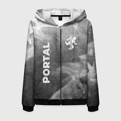 Мужская толстовка на молнии Portal - grey gradient вертикально