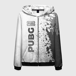 Толстовка 3D на молнии мужская PUBG - white gradient по-вертикали, цвет: 3D-черный