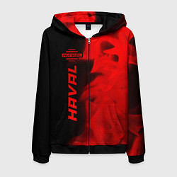 Толстовка 3D на молнии мужская Haval - red gradient по-вертикали, цвет: 3D-черный