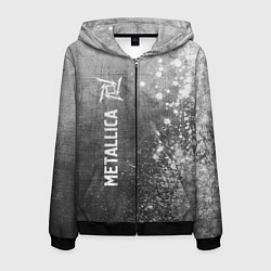 Толстовка 3D на молнии мужская Metallica - grey gradient по-вертикали, цвет: 3D-черный