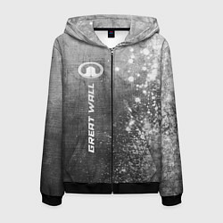 Мужская толстовка на молнии Great Wall - grey gradient по-вертикали
