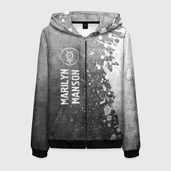 Мужская толстовка на молнии Marilyn Manson - grey gradient по-вертикали