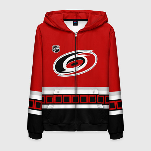 Мужская толстовка на молнии Каролина Харрикейнз хоккей / 3D-Черный – фото 1