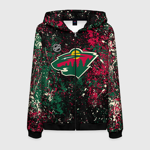 Мужская толстовка на молнии Minnesota Wild NHL black / 3D-Черный – фото 1